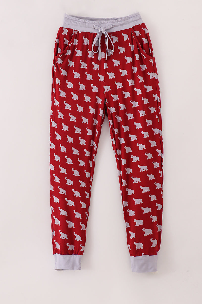 Alabama roll tide elephant print bamboo pajamas pants - ARIA KIDS