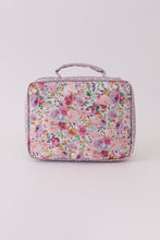 Purple floral print canvas bow lunch bag - ARIA KIDS