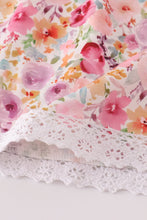 Purple floral print ruffle pants set - ARIA KIDS