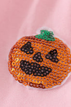 Pink ghost pumpkin sequin ruffle dress