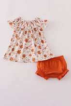 Fall floral print smocked bloomer set - ARIA KIDS