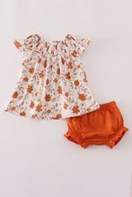 Fall floral print smocked bloomer set - ARIA KIDS