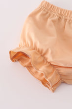 Fall floral print pumpkin embroidery bloomer set - ARIA KIDS