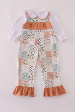 Fall floral print turkey pumpkin embroidery 2pc set - ARIA KIDS