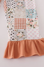 Fall floral print turkey pumpkin embroidery 2pc set - ARIA KIDS