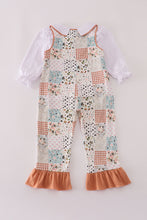 Fall floral print turkey pumpkin embroidery 2pc set - ARIA KIDS