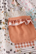 Fall floral print turkey pumpkin embroidery ruffle pants set - ARIA KIDS