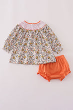 Floral embroidery smocked bloomer set - ARIA KIDS