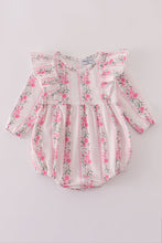 Pink floral print ruffle bubble - ARIA KIDS