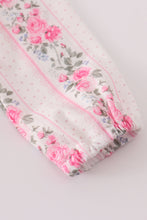 Pink floral print ruffle bubble - ARIA KIDS