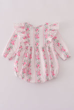 Pink floral print ruffle bubble - ARIA KIDS