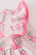 Pink floral print ruffle bloomer set - ARIA KIDS
