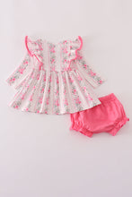 Pink floral print ruffle bloomer set - ARIA KIDS