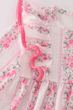 Pink floral print ruffle pants set - ARIA KIDS