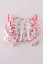 Pink floral print ruffle pants set - ARIA KIDS