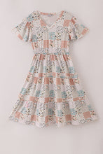 Fall floral print mom dress - ARIA KIDS