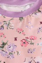 Purple floral print bamboo pajamas pants set - ARIA KIDS