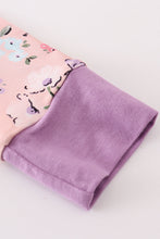 Purple floral print bamboo pajamas pants set - ARIA KIDS