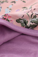 Purple floral print bamboo blanket - ARIA KIDS