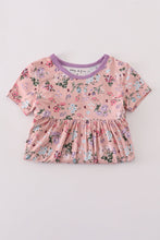 Purple floral print bamboo dress - ARIA KIDS