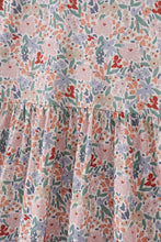 Blue floral print ruffle mom dress - ARIA KIDS