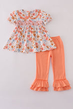 Floral print smocked ruffle pants set - ARIA KIDS