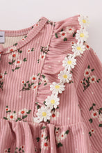 Floral corduroy lace ruffle bubble - ARIA KIDS