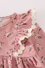 Floral corduroy lace ruffle pants set - ARIA KIDS