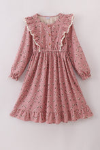 Floral corduroy lace ruffle mom dress - ARIA KIDS