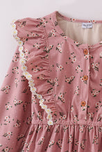 Floral corduroy lace ruffle mom dress - ARIA KIDS