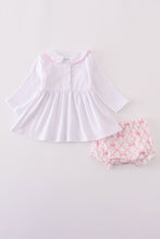 Pink bow smocked bloomer set - ARIA KIDS