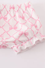 Pink bow smocked bloomer set - ARIA KIDS
