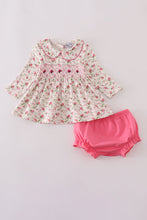 Pink rose hand smocked bloomer set - ARIA KIDS