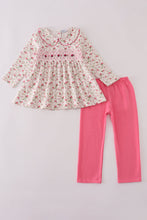 Pink rose hand smocked pants set - ARIA KIDS