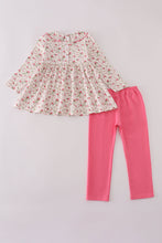 Pink rose hand smocked pants set - ARIA KIDS
