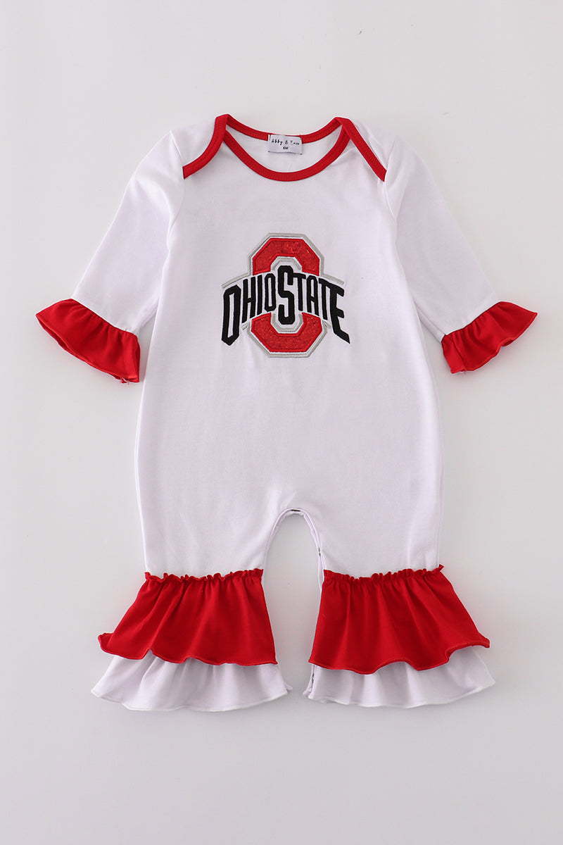 Ohio glitter ruffle romper - ARIA KIDS