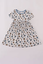 Blue floral print bamboo dress - ARIA KIDS
