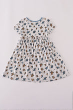 Blue floral print bamboo dress - ARIA KIDS