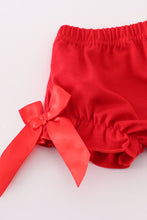 Green holly floral smocked bow bloomer set - ARIA KIDS