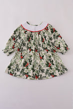 Green holly floral smocked dress - ARIA KIDS
