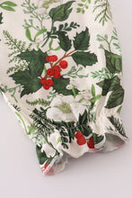 Green holly floral smocked ruffle pants set - ARIA KIDS