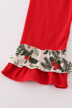 Green holly floral smocked ruffle pants set - ARIA KIDS