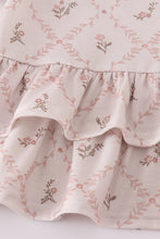 Pink floral print ruffle pants set - ARIA KIDS