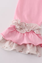 Pink floral print ruffle pants set - ARIA KIDS
