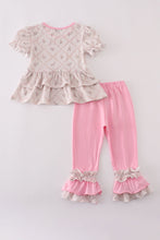 Pink floral print ruffle pants set - ARIA KIDS