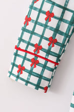 Green bow plaid mom gown - ARIA KIDS
