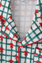 Green bow plaid mom gown - ARIA KIDS