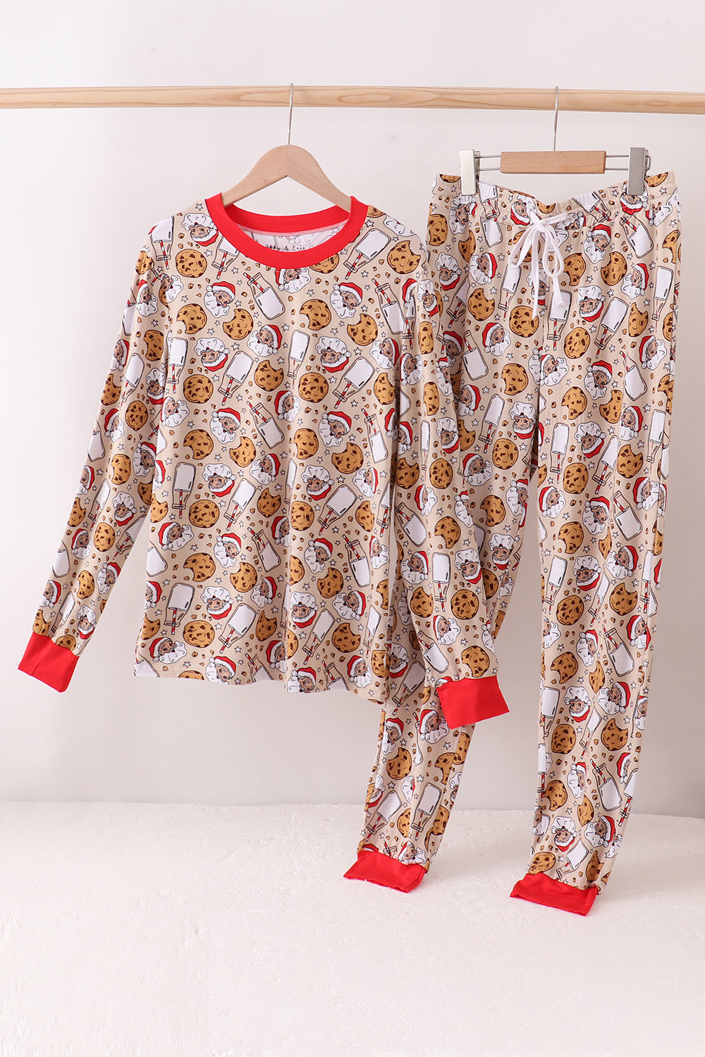Santa milk biscuits bamboo mom pajamas set - ARIA KIDS