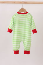 Green christmas grinch embroidery boy romper - ARIA KIDS