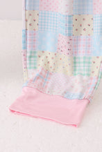 Pink floral checkered bamboo mom pajamas pants - ARIA KIDS